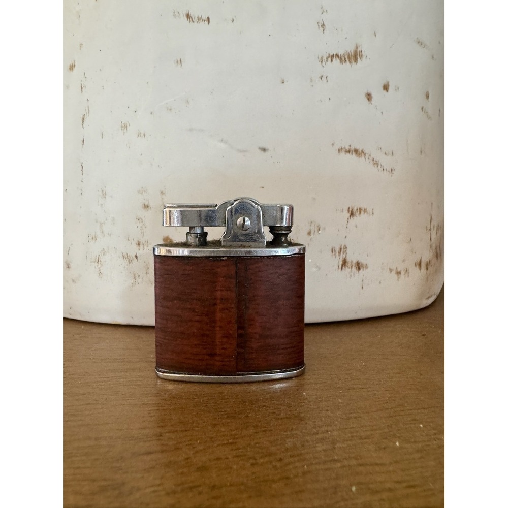 Warren Superlative Automatic‎ Lighter Wood & Chrome Vintage Japan Collectible
